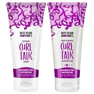 Not Your Mother's Fragrance-Free Curl Talk Sculpting Gel & Defining Cream (2-Pack) - 6 fl oz - Protein-Free Hair Products for Sensitive Curls