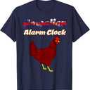 Hawaiian Alarm Clock: Funny Hawaii Chicken Shirt T-Shirt (Blue, M)