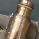 100% Pure Copper Water Bottle 34 oz (1 Liter) Plain & Hammered Copper Bottle Leak Proof Handcrafted Drinking Bottle Ayurvedic Benefits for Home Gym Office Travel Set of 2