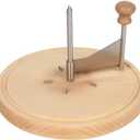 Cheese Curler Wheel, Stainless Steel Cheese Flower Maker for Charcuterie Boards, Catering, and Restaurants, Oak Wood Base