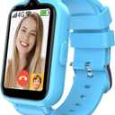 4G Kids Cell Phone Watch with GPS Tracker & Video Calling Smartwatch for Boys Age 5-12, SOS Call Voice Chat Camera Alarm Clock HD Touch Screen Smart Watch Gifts Toys for Kids (Blue)