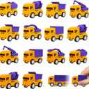 24Pcs Construction Vehicles Toys Cars for Easter Eggs, Easter Basket Stuffers for Boys & Girls, Easter Theme Party Favors, Easter Egg Hunt, Classroom Prize Supplies for Kids