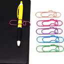 15 Pcs Metal Pen Holder Clips for Notebook, Planner Accessories, Heart Paper Clips (Blue 3, Rose Gold 3, Pink 3, Purple 3, Green 3)