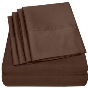 100% Cotton Sheet 800-TC Brown Queen-Sheets Set, 4-Pc Cotton -Bedding Sheets for Bed, Soft & Silky Sateen Weave Fits Mattress Upto 14'' Deep Pocket