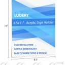 Acrylic Window Sign Holder 8.5 x 11 with 4 Suction Cups,Clear Acrylic Frames Glass Window Wall Mount,Advertising Signage Sign Holder for Mall, Office, Home, Store, Restaurant (3 Pack)
