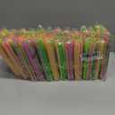 1200 Pieces Disposable Spoon Straws Plastic Colorful Long Milkshake Straws