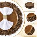 30 Pcs Antique Gold Charger Plates Bulk 13 Inch Embossed Rim Plastic Round Decorative Vintage Plates Charger for Dinner Wedding Party Event Table Setting Decoration (Vintage)
