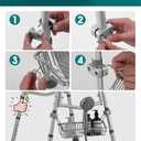 OrgCreator Rustproof Hanging Shower Caddy for Shower Chair, Stainless Steel Bathroom Basket for Bath Chair Bench,Showers Caddy Chair, Shampoo Bottle Holder for Elderly, Pregnant, Handicap, Patient