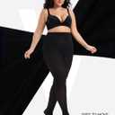 Plus Size Tights for Women, Run-Resistant High Waist Oversize Pantyhose, Semi Opaque Nylon Tights 1X, 2X, 3X, 4X (Black+beige)