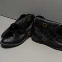 DUNHAO COS Men's Faux Leather Medieval Boots Viking Pirate Costume Boots Renaissance Faire Cosplay Shoes (12-12.5, Black)