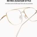 Cyxus Oversized Aviator Blue Light Glasses for Women Men Reduce Eye Strain UV Protection for Computer Screen 8299