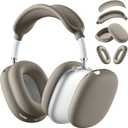 Lerobo Case Cover for AirPods Max Headphones, Clear Soft Silicone Earcup/Anti-Scratch Earpad Case Cover/Overhead Cover,Transparent Accessories Protective Cover for Apple AirPods Max (StoneGray)