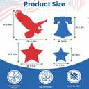 2 x 4th of July Decorations - 324 PCS Red White Blue Paper Star Eagle Liberty Bell Shape Cutouts Pre-Cut Set - Fourth of July Accessories, Patriotic Party Supplies Decor,250th Anniversary USA Merchandise