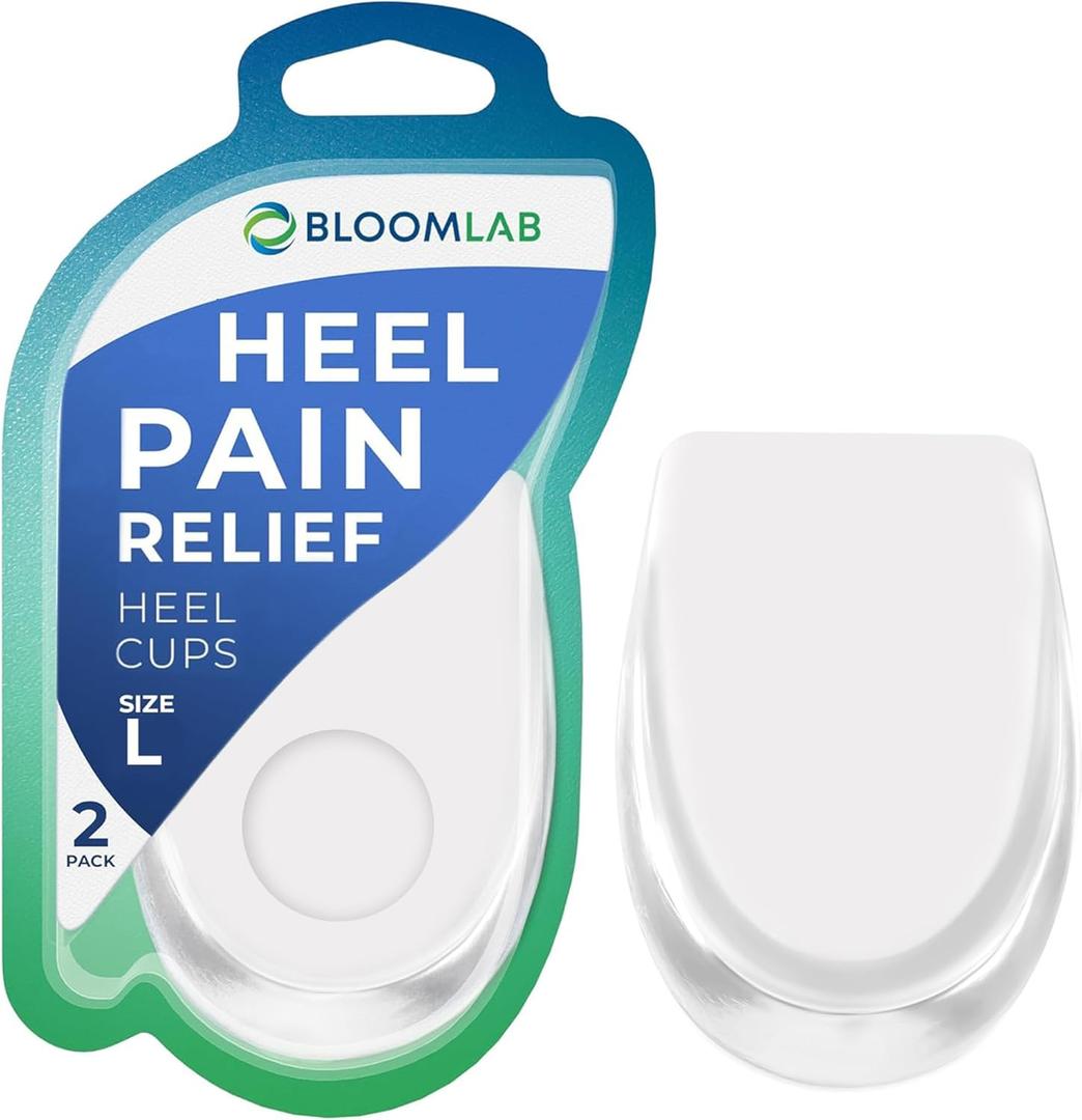 Gel Heel Pads, 2 Pack, for Achilles Tendonitis, Shoe Wedge Inserts for Plantar Fasciitis, Bone Spur, Foot Pain Relief Support, Comfort Cushion Insoles for Women/Men (1 Pair - Clear)