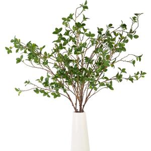4 pcs 41.3inch Greenery Stems Artificial Branches for Vases Olive, Spring Green Long Stem Fake Plants Indoor Branches for Garden Office Home Desk Decoration