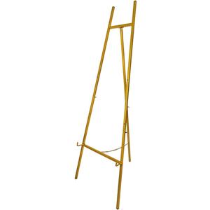 SULIANG Metal Easel Stand with Chain Support for Mirror,Iron Floor Easels for Display Wedding Sign,58 Inch Adjustable Arts & Crafts Easels(Gold)