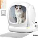 MeoWant Automatic Cat Litter Box, Large Opening Self Cleaning Litter Box with Safety Protection for Multiple Cats, App Control, Odor-Free, 75L Space, Yellow