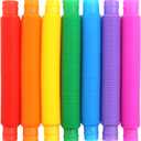 FINGOOO 7 Pieces Jumbo Pop Toobs Fidget Toys,Pop Tubes Sensory Toys for Kids Adults DIY Decompression ADHD Autism