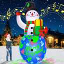 12FT Giant Christmas Inflatables Snowman Decorations Built-in Music Box & 360 Rotation 3-Colored LEDs Huge Christmas Inflatable Large Tall Snowman Christmas Blow Ups Decoration Outdoor Xmas New Year