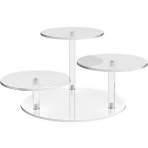 NiHome Clear Acrylic Display Stand for LEGO Botanical Collection Sets, Multi-Tier Showcase Figurine Display Shelf Riser for Collectibles and Room Decor, Perfume Riser Holder, Tabletop Plant Stand