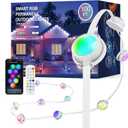 JOH Permanent Outdoor Lights, 100FT with RGB+IC Smart LED Outdoor Lights for House, App & Remote Control, DIY Scene Modes, IP67 Waterproof Christmas Light, Holiday, Party, Halloween Decorations (Black)