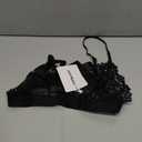 Womens Bra No Underwire Lace Unlined Demi Triangle Bralettes (Small, Black)