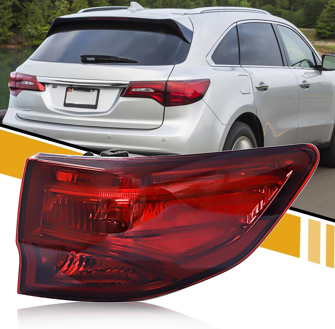 Tail Light Assembly Compatible with Acura MDX 2014-2020 Outer Taillight, OE-Style Rear Brake Lamp Replacement for 33500TZ5A02 AC2805103, Right Passenger Side