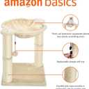 Amazon Basics Cat Tower with Hammock Bed and Scratching Post for Indoor Cats, Easy to Assemble, Interactive Hanging Ball, 15.8" x 15.8" x 19.7", Beige
