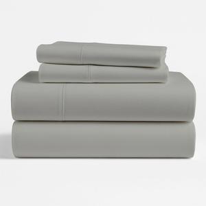 KRISHNA King Giza Egyptian Cotton Sheet Set 4 Piece, 100% Long Staple Cotton Luxury Hotel Bed Sheets, Ultra Soft Cooling Breathable, 18" Deep Pocket Fitted Sheet, Light Grey Solid