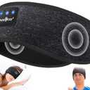 MUSICOZY Sleep Headphones Bluetooth 5.4 Headband, Wireless Earphones Music Sleep Earbuds Sleeping Eye Mask with HD Stereo Speakers for Workout Running Travel Yoga, Ideal Gifts for Men Women(Black)