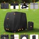 Golf Cart Cover 4 Passenger Heavy Duty, 420D Waterproof Golf Cart Covers Extended Roof Compatible with EZ GO Club Car Yamaha Golf Carts, Outdoor Dustproof 4 Seat Club Car Cover (Up to 112 Inch)