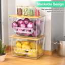 2 Set Pantry Organizers,Stackable Potato and Onion Storage Bins with Bamboo Lids,Trash Bag Dispenser for 4-13 Gal Bags,kitchen Countertop Organizer for Produce or Snacks
