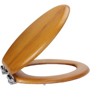 Dalton Toilet Seat Elongated Soft Close  Honey Oak Oval Standard Wood Toilet Seat for Bathroom  Design House, 544270