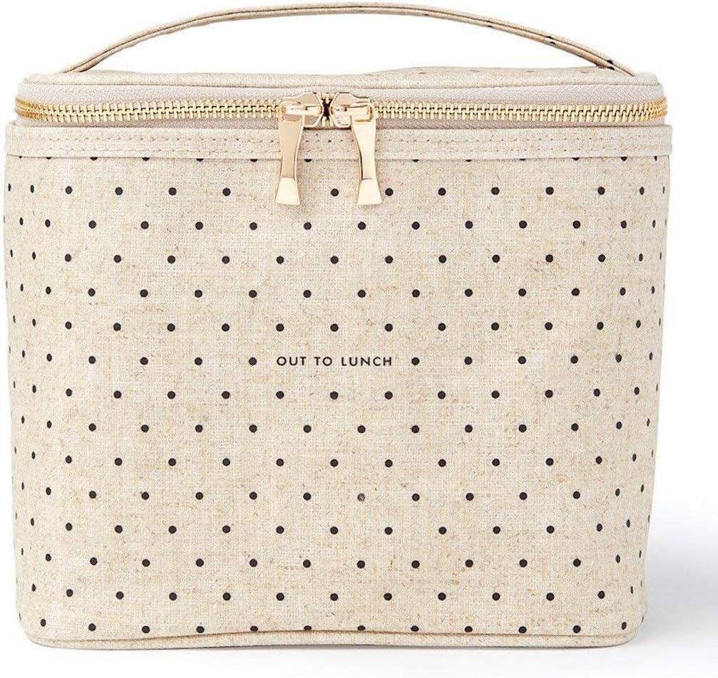 Kate Spade New York Insulated Lunch Tote, Cute Lunch Bag for Women, Compact 8 x 4.5 x 7.23" Size, Deco Dots (Out To Lunch)