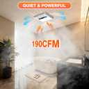 4 in 1 Bathroom Exhaust Fan with Light and Heater, 1800W Heating Power, 40W Quiet Vent Fan - 190 CFM & 1.0 Sone Bath Fan with Light, 1500lm LED Light, Easy to Install, Remote Control, UL Listed