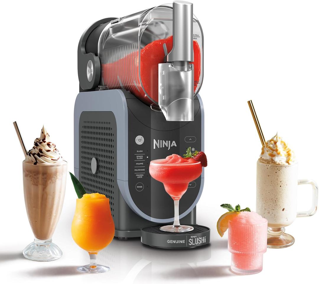 Ninja SLUSHi with RapidChill Technology, 88 oz. Frozen Drink & Slushie Machine, 5 Preset Programs, Margaritas, Frapps, and More, Premium Accents, Black, FS301