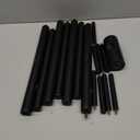 Unisakey Durable Wooden Coat Rack, Freestanding Coat Rack with Stable Triangular Base, 8 Hooks & 3 Adjustable Heights, Simple Assembly for Bedroom, Hallway, Office(New Black)