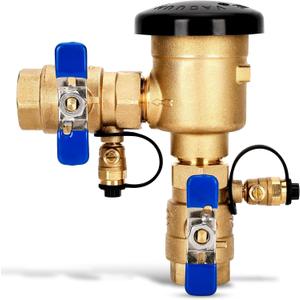 UPGRADED 1" 720A Pressure Vacuum Breaker Assembly, 400 PSI Max - Thickened Brass Backflow Preventer with Pre-Applied Sealant (No Teflon Tape Needed), Backflow Preventer Valve for Irrigation & Plumbing