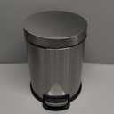simplehuman 4.5 Liter / 1.2 Gallon Round Bathroom Step Trash Can, Brushed Stainless Steel