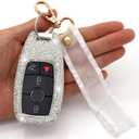 Key Fob Cover Compatible with Mercedes Benz C E S M CLS CLK GLK GLC G Class Bling Crystal Rhinestone Diamond Key Case