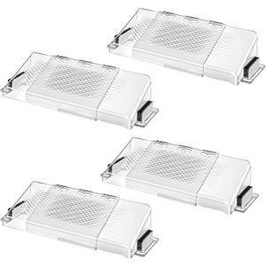 Magnetic Adhesive Vent Cold Air Deflector (4 Pack), for Bedroom/Living Room/Study, Fits Ceiling/Floor/Wall Vents, Screw Hole for Wooden Vents, Adjustable 9"-16" in, Directional Cold Air Diversion