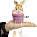 Lulu Home Easter Bunny Figurine, Set of 2 Resin Pot Bunny Shelf Sitters with Dangling Legs, Cute Modern Easter Statue Tabletop Sculpture Centerpieces Decorations