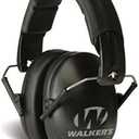Walker's Unisex Adult's Lightweight Foldable Hearing Protection 22 dB Noise Reduction Pro Low-Profile Earmuffs (Black)
