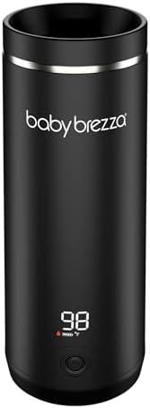 Baby Brezza SuperFast Portable Baby Bottle Warmer – 67% Faster - Travel Breastmilk Warmer and Formula Warmer - Safe, Even Heating - Up to 9oz - No Adapters, Black