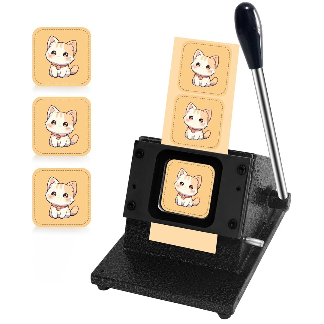 2.48''x2.48''Square Paper Punch,Heavy-Duty Square Hole Punch, Die Cutter for Paper, Photos DIY Handicrafts