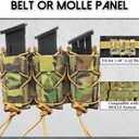 2PC Double Pistol Mag Pouch Molle, Tactical Open Top Handgun Magazine Holster, Universal Dual Stack Mags Holder for 38Spl / 9mm 40 Calibers,45 ACP Glock, SIG, S&W, M&P, 1911 etc