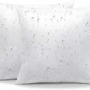 OTOSTAR Pack of 2 Premium Waterproof Pillows Inserts, 18 x 18 Outdoor Decorative Throw Pillow Inserts Soft Fluffy Plump Cushion Inserts for Patio Garden Bench Farmhouse Sofa Couch Bed, White