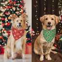 ADOGGYGO 4 Pack Dog Bandana Christmas Scarf Bibs Kerchief Set Pet Christmas Costume Xmas Holiday Bandanas for Large X-Large Dogs Pets (X-Large) (Red&Green)