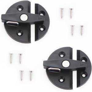 VTurboWay 2 Pcs Boat Door Hatch 2-1/4", Round Turn Twist Button, Catch Latch for Door Cabinet, Marine Grade Nylon, Black