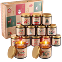 Hollowfly 12 Pack Christmas Candles 12 Days of Christmas Advent Calendars 2025 Scented Soy Wax Candles xms Holiday Candle Gift for Women Men
